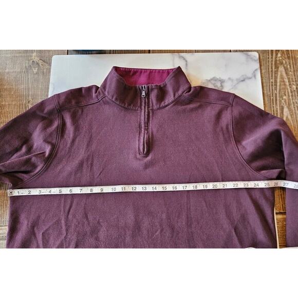 Bonobos Mens Sweater XXL Slim Maroon Knit 1/4 Zip Mock Neck Cotton Sweatshirt - Picture 4 of 7